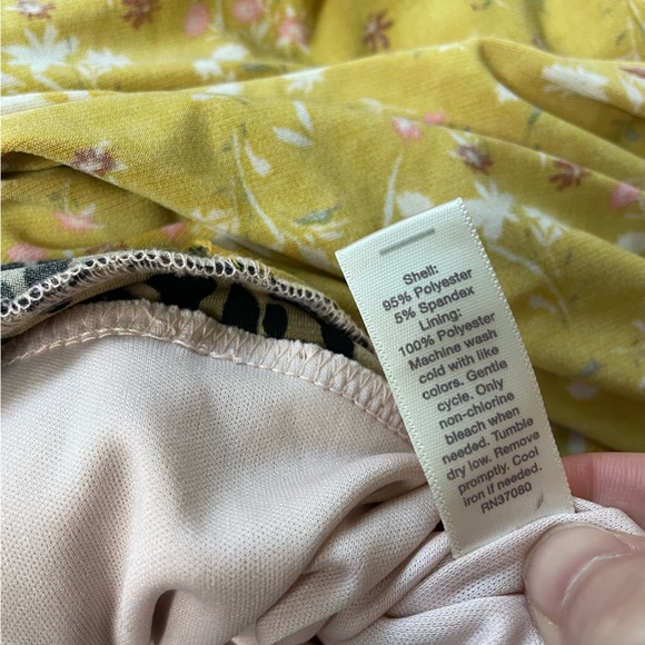 Leopard Print Floral Patchwork Midi Crossover Tie Dress - Size Medium - Picture 11 of 11